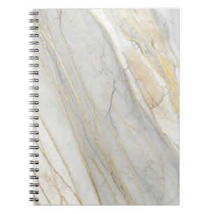 Cuaderno Textura de mármol de Carrara con vetas doradas