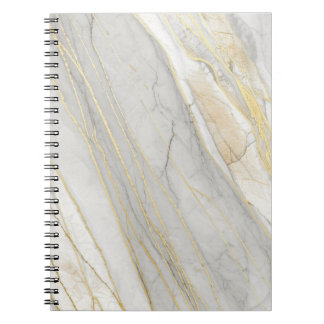 Cuaderno Textura de mármol de Carrara con vetas doradas