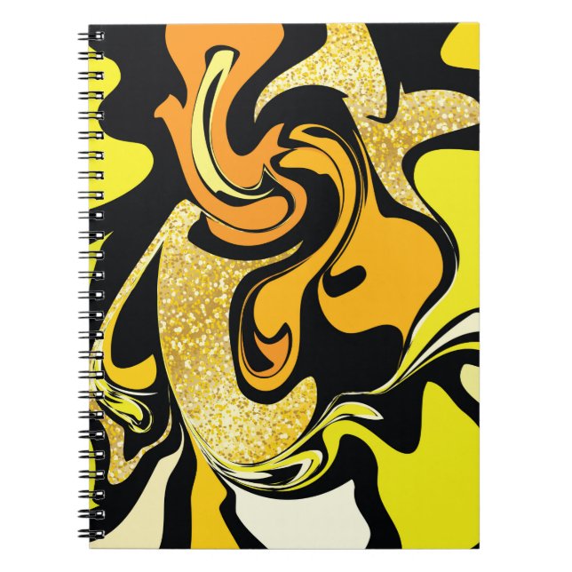 Cuaderno Textura de mármol dorado de lujo (Frente)