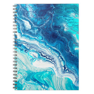 Cuaderno Textura de mármol líquido azul