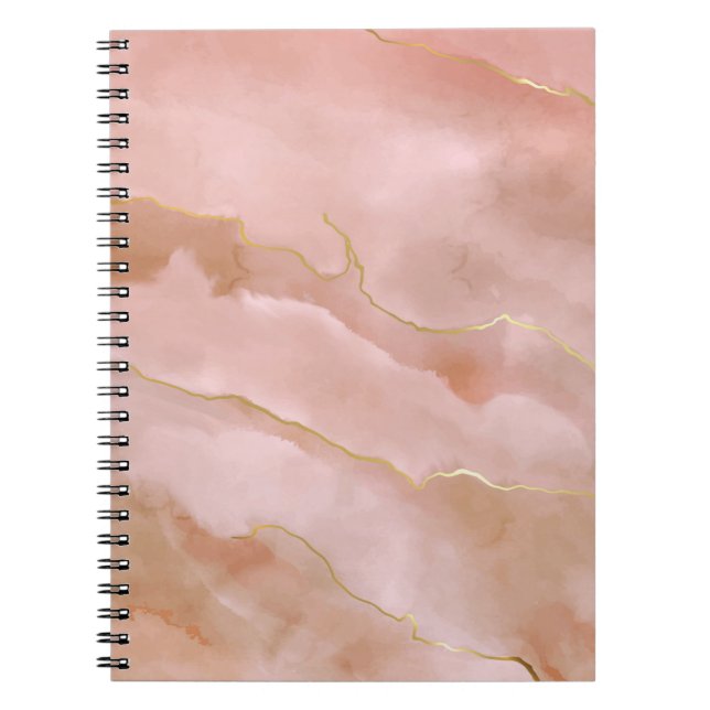 Cuaderno Textura de mármol líquido rosa (Frente)