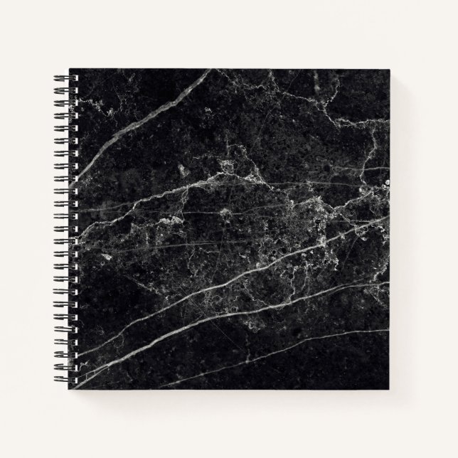 Cuaderno Textura de mármol negro (Anverso)