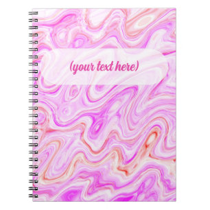 Cuaderno Textura de mármol rosa bebé pintura líquida abstra