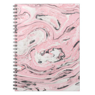 Cuaderno Textura de mármol rosa y negro. Bac abstracto mode