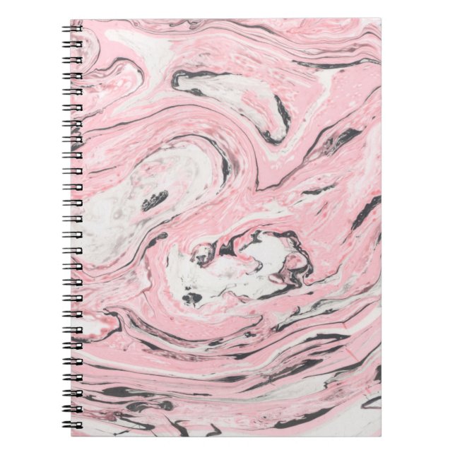 Cuaderno Textura de mármol rosa y negro. Bac abstracto mode (Frente)