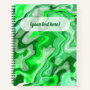 Cuaderno Textura de mármol verde esmeralda pintura líquida