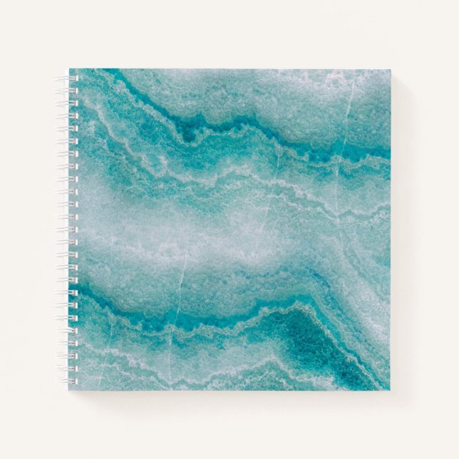 Cuaderno Textura de mármol verde marino (Anverso)