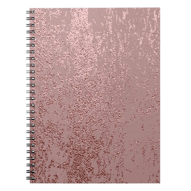 Cuaderno Textura de oro metálico, cuarzo rosa. (Frente)