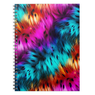 Cuaderno textura de pelaje de monstruo falso de arcoíris br