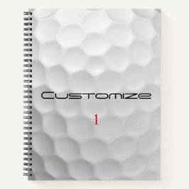 Cuaderno Textura de pelota de golf blanca con hoyuelos Nomb