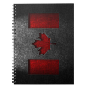 Cuaderno Textura de piedra de la bandera de Canadá