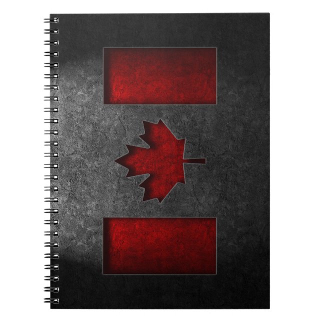 Cuaderno Textura de piedra de la bandera de Canadá (Frente)