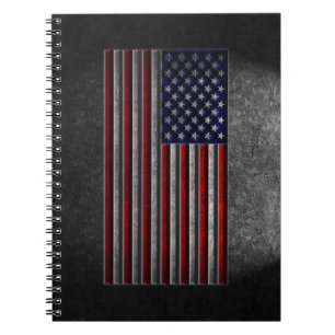 Cuaderno Textura de piedra de la bandera estadounidense