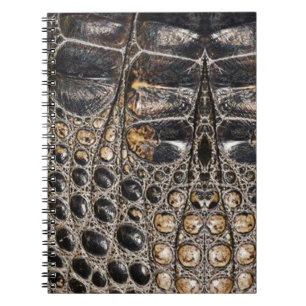 Cuaderno Textura de piel de lagarto marrón americano