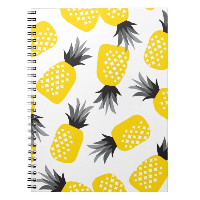 Cuaderno Textura de piña, patrón de verano vintage. (Frente)