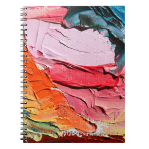 Cuaderno Textura de pintura de aceite multicolor. Retroceso
