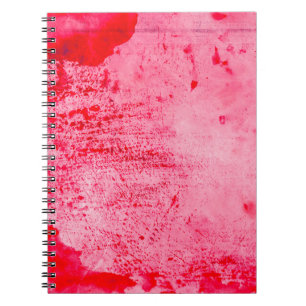 Cuaderno Textura de pintura grunge rosa roja