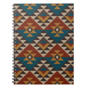 Cuaderno Textura de punto de lana tribal azteca.