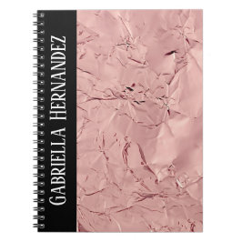 Cuaderno Textura de Relieve metalizado negro + rosa