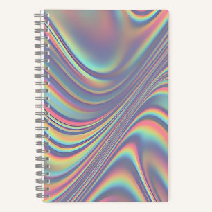 Cuaderno Textura de remolino holográfico iridiscente
