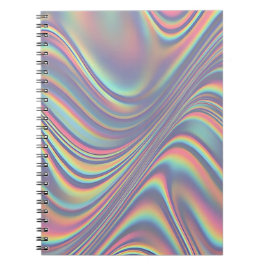 Cuaderno Textura de remolino holográfico iridiscente