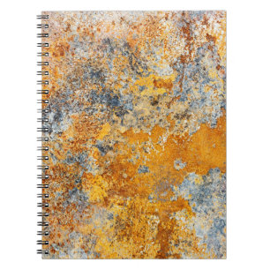 Cuaderno Textura de roya antigua, fondo metálico grueso.