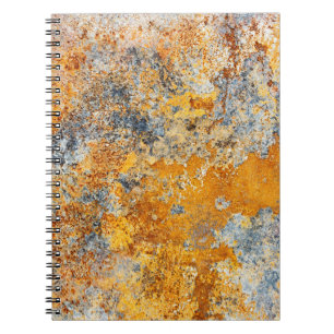 Cuaderno Textura de roya antigua, fondo metálico grueso.