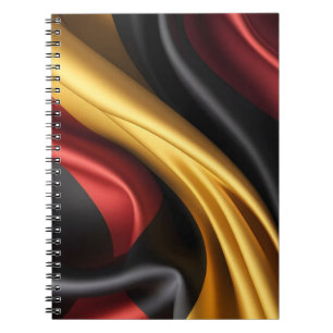 Cuaderno Textura de seda de bandera alemana