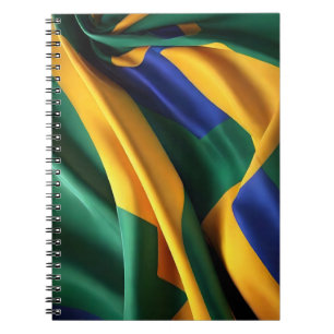Cuaderno Textura de seda de la bandera de Brasil