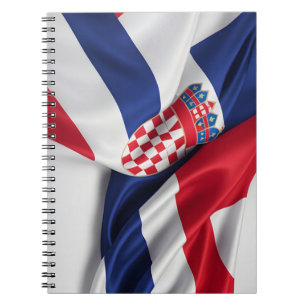 Cuaderno Textura de seda de la bandera de Croacia