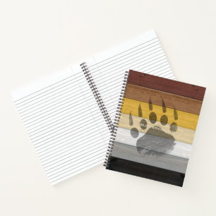 Cuaderno textura de suelo de madera de la bandera del Orgul