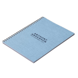 Cuaderno Textura de tela azul claro