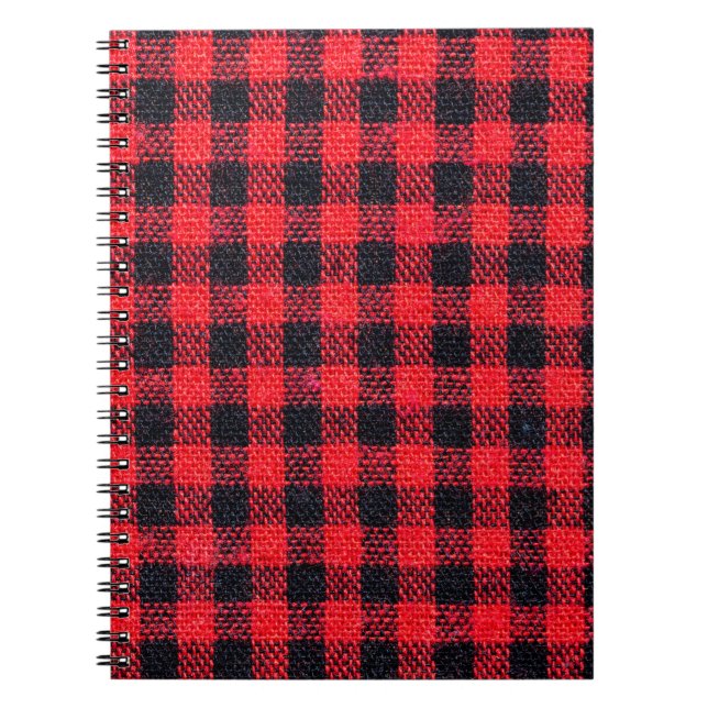 Cuaderno textura de tela con patrón de cuadrícula, cuadrado (Frente)
