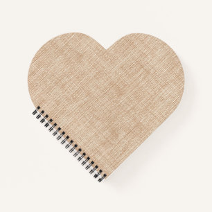 Cuaderno Textura de tela de lino natural en beige cálido