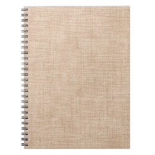 Cuaderno Textura de tela de lino natural en beige cálido