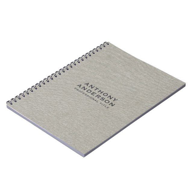 Cuaderno Textura de tela gris cálido  (Lado Izquierdo)