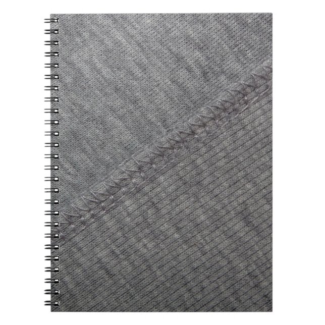 Cuaderno textura de tela gris con dibujos abstractos y (Frente)