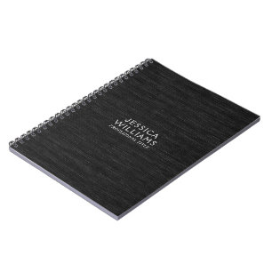 Cuaderno Textura de tela gris oscuro tipografía gris claro