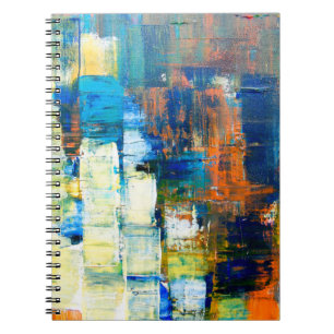Cuaderno Textura de tela pintada. Sombreado rojo y azul en