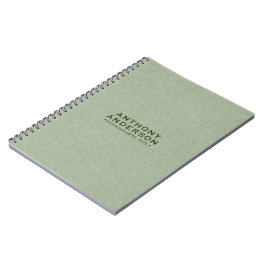 Cuaderno Textura de tela verde salvia