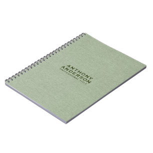 Cuaderno Textura de tela verde salvia