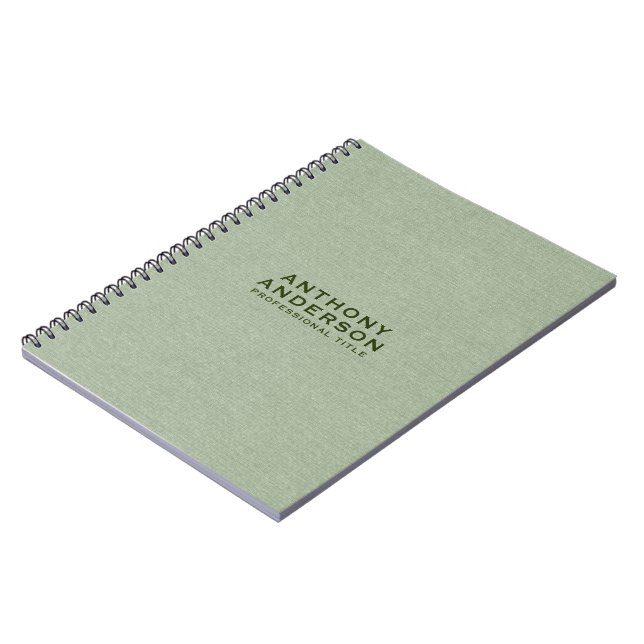Cuaderno Textura de tela verde salvia (Lado Izquierdo)