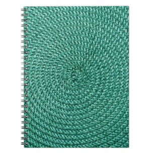 Cuaderno Textura de tela verde trenzada artificial.