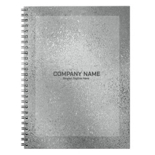 Cuaderno Textura de vidrio brillante gris plateado