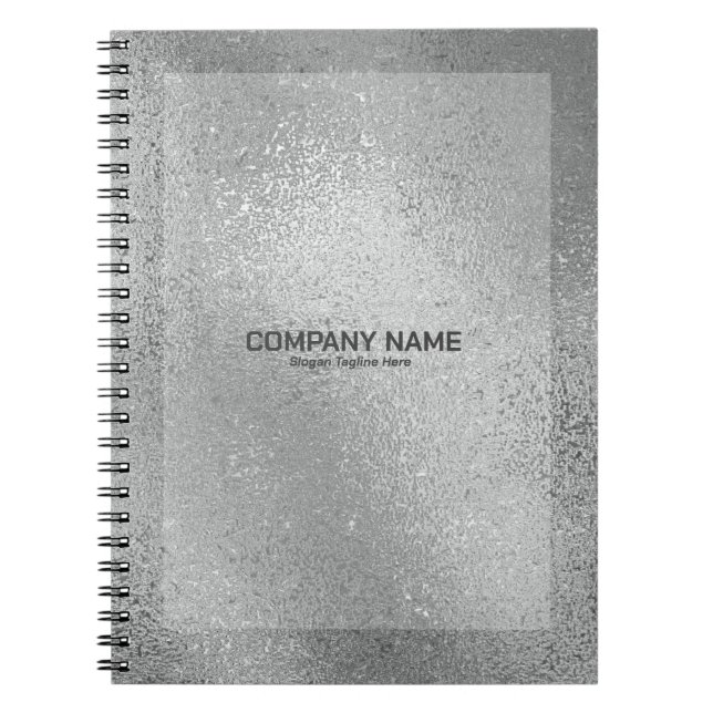 Cuaderno Textura de vidrio iridiscente plateado gris brilla (Frente)