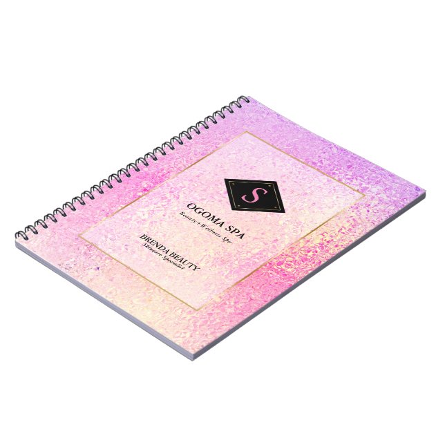 Cuaderno Textura de vidrio rosado y amarillento (Lado Izquierdo)