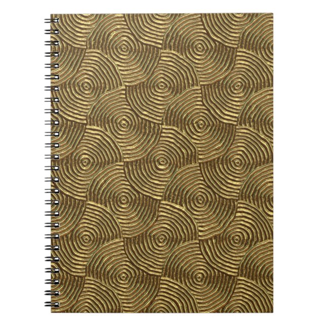 Cuaderno Textura del Círculo Dorado: Resumen Sin Marea. (Frente)