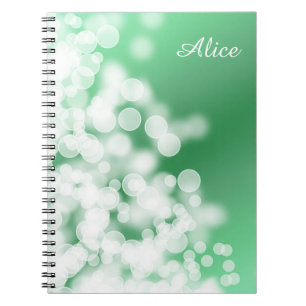 Cuaderno textura del verde del estilo del bokeh