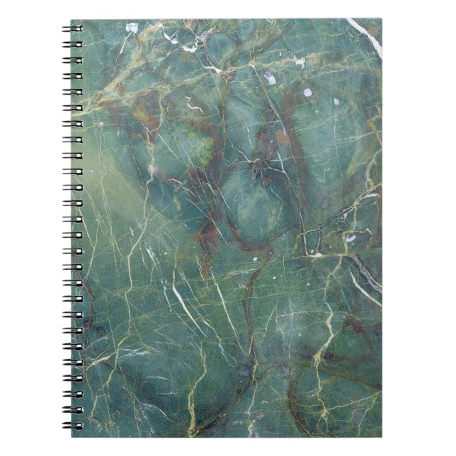 Cuaderno Textura detallada del Mármol verde malaquita (Frente)
