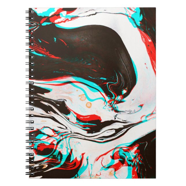 Cuaderno Textura distorsionada y rayada del surf con tinta  (Frente)